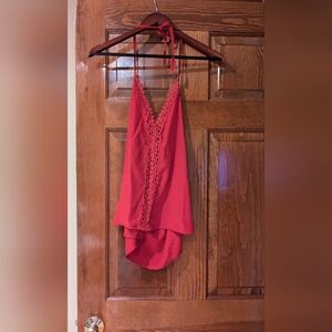Red halter top